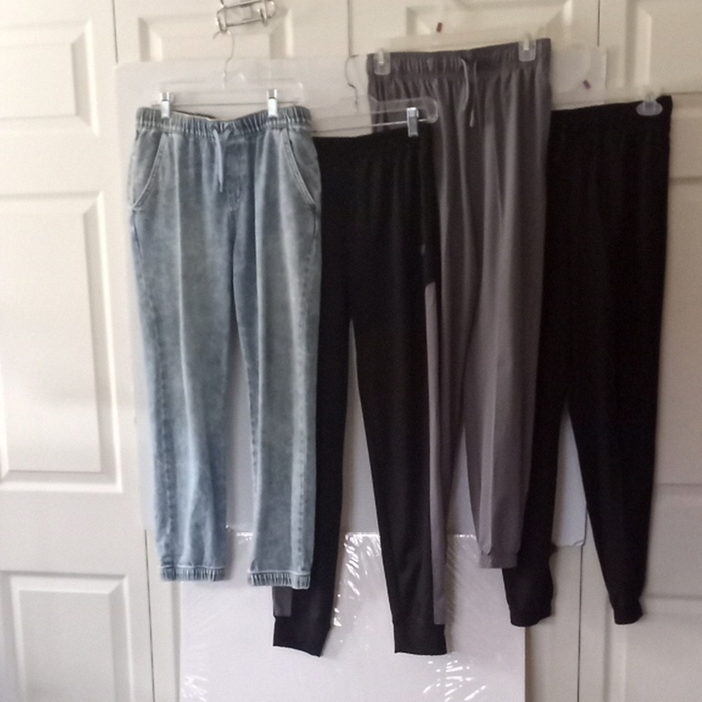 Boys Athletic Jogger Pants and Jean Bundle - Size XL (14/16) -Blue/Black/Gray